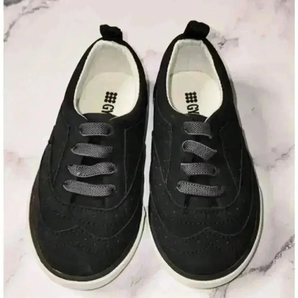 Gymboree Toddler Boys Size 6 Black Slip On Shoes EUC